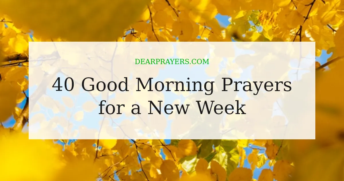 40 Good Morning Prayers for a New Week